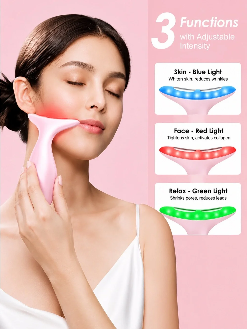 LED Facial Massager in Light Pink